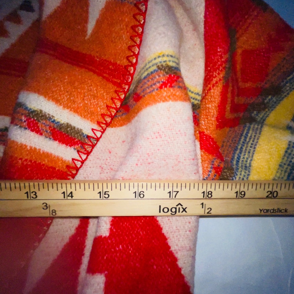 RHONDA STARK USA Made Southwest Geometric Blanket Print Peplum Jacket Blazer S - Picture 6 of 11